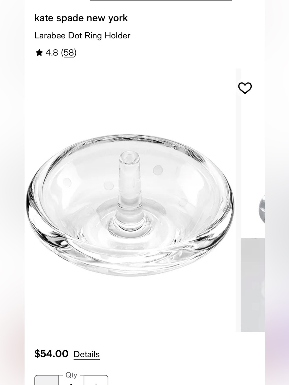 Kate Spade New York Larabee Dot Glass Ring Holder